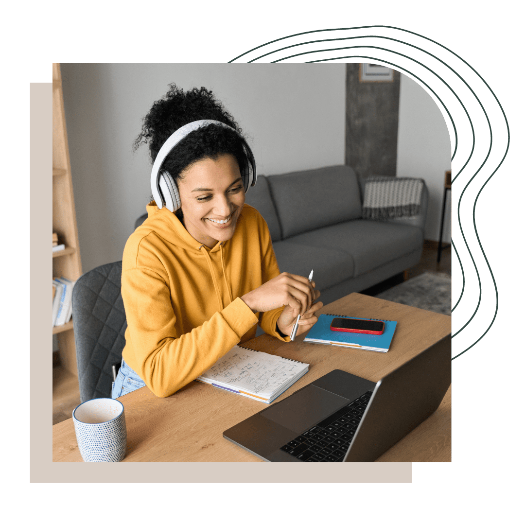 Image of woman working on a conference call