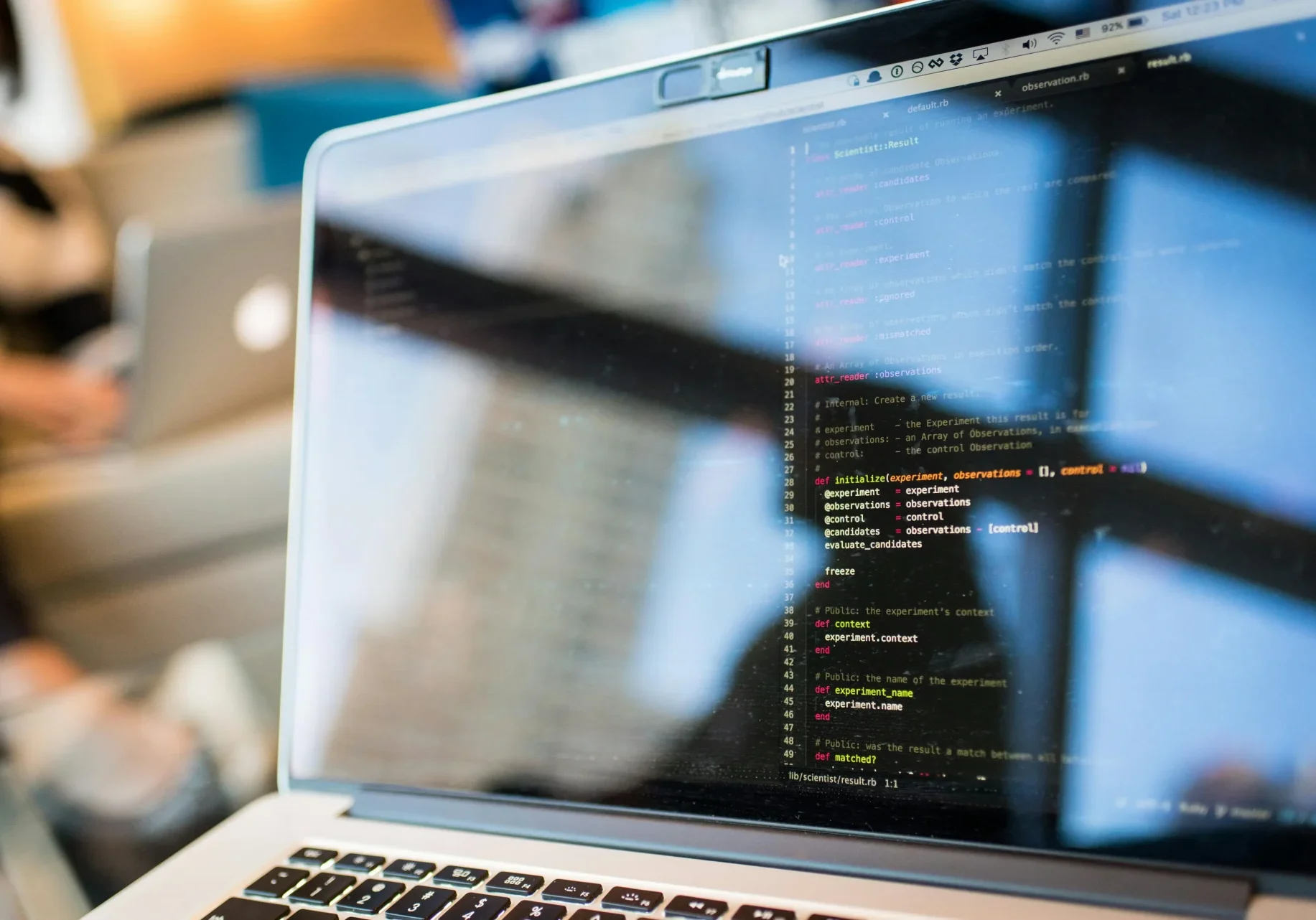 computer screen with code